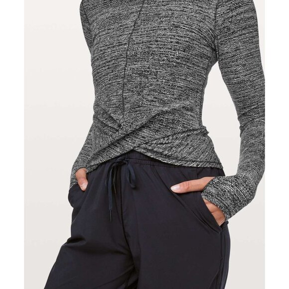 Lululemon Melodic Movement Long Sleeve Twillines White Black 8 - Picture 3 of 7